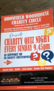 QUIZ NIGHT - DWSSC supporting the Dronfield Woodhouse Charity Circle in support of MS Society Chesterfield